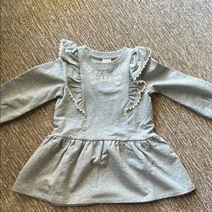 NWOT Janie and Jack Gray Floral Sweatshirt Dress